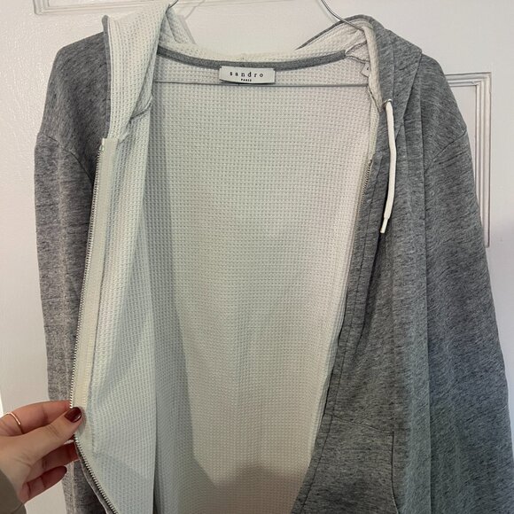 Sandro Gray Zip Up Sweater - Picture 8 of 9